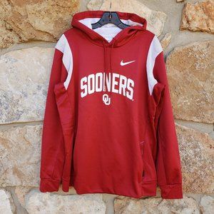 NIKE Oklahoma Sooners Therma-FIT On Field Zip Up Hoodie Men Sz Med TEAM ISSUE PE